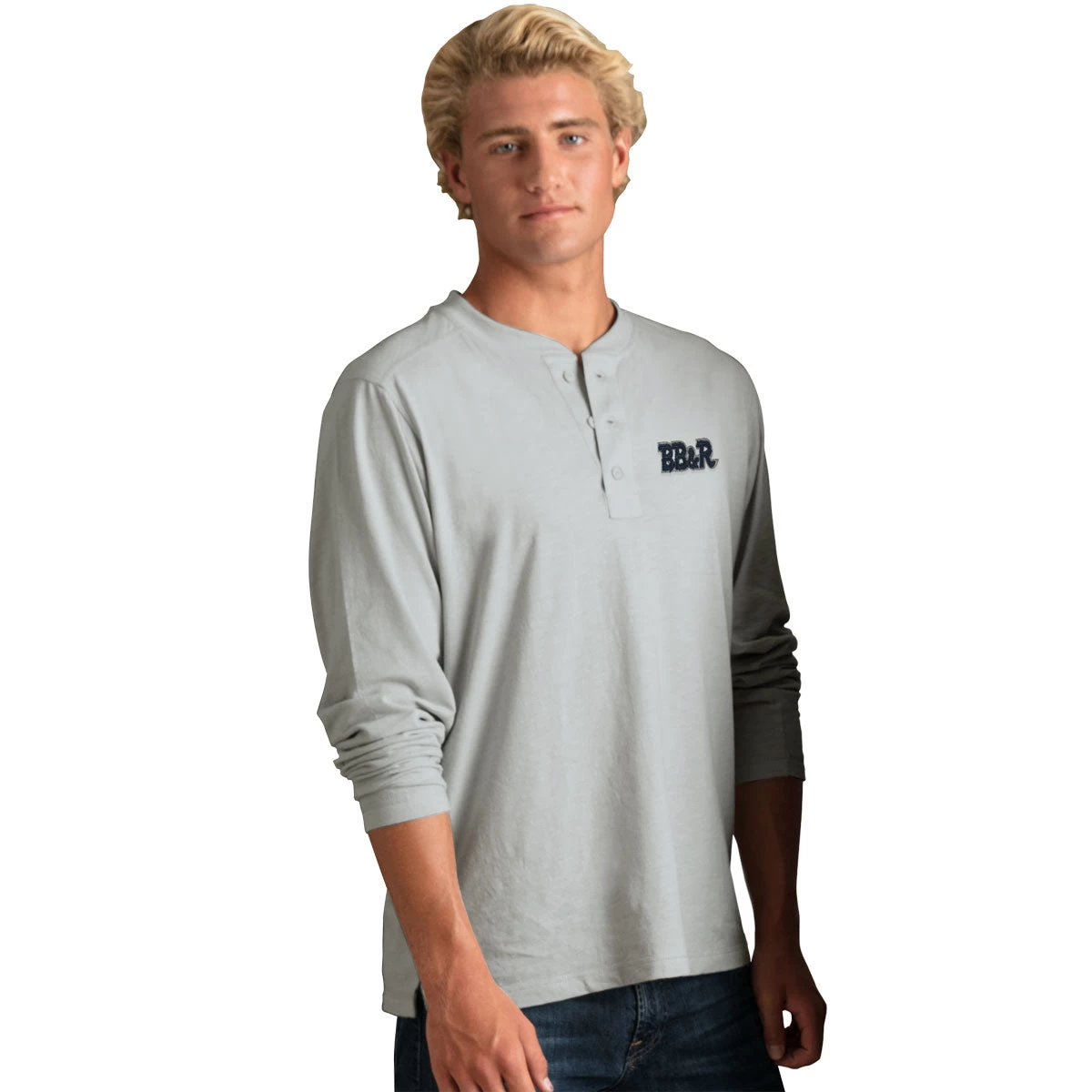 Vantage Men's Silver Cambridge Henley - Image 4