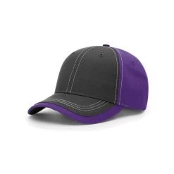 Richardson Purple Sideline Charcoal Front With Contrasting Stitching Cap