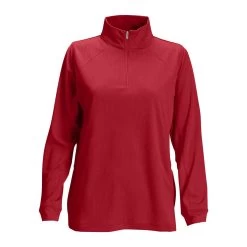 Vantage Women's Sport Red Mesh 1/4-Zip Tech Pullover
