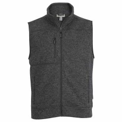 Edwards Men's Black Heather Sweater Knit Fleece Vest With Pockets