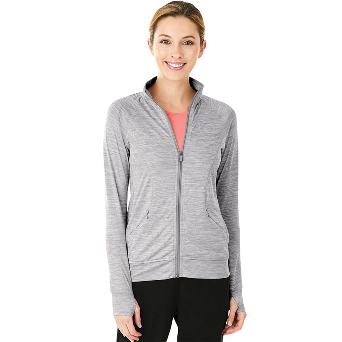 Charles River Women's Space Dye Grey Fitness Jacket - Image 2