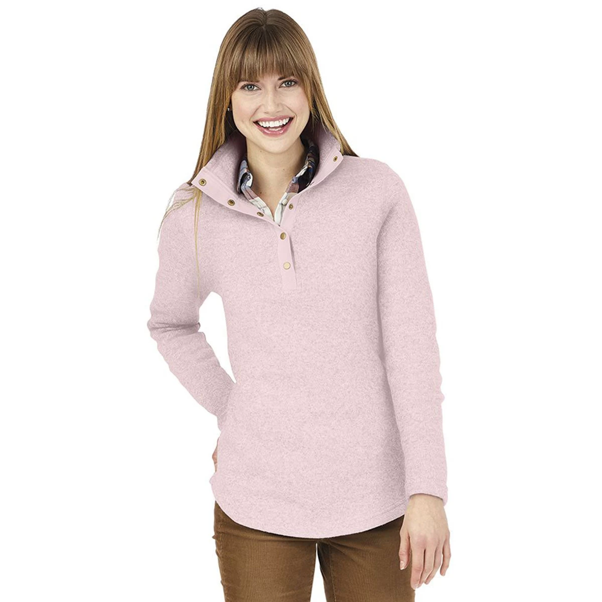 Charles River Women's Pink Pale Heather Hingham Tunic - Image 3