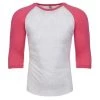 Next Level Unisex Vintage Pink/Heather White Triblend 3/4-Sleeve Raglan Tee