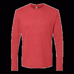 Next Level Men's Vintage Red Triblend Long-Sleeve Crew Tee