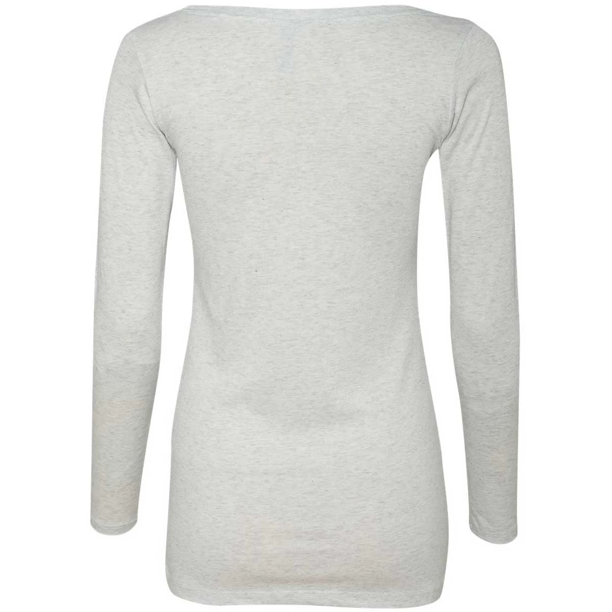Next Level Women's Heather White Triblend Long-Sleeve Scoop Tee - Image 2