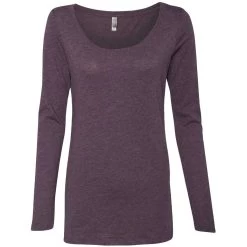 Next Level Women's Vintage Purple Triblend Long-Sleeve Scoop Tee