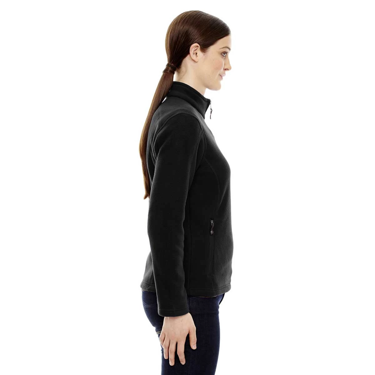 North End Women's Black Voyage Fleece Jacket - Image 4