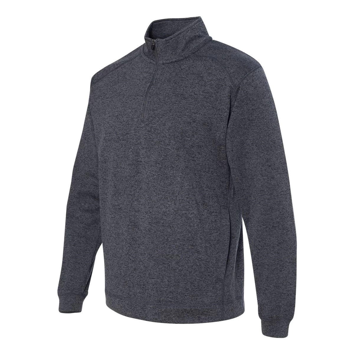J. America Men's Onyx Fleck Cosmic Fleece Quarter-Zip Pullover Sweatshirt - Image 3