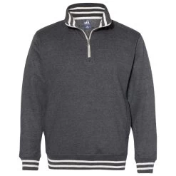 J. America Men's Black Relay Fleece Quarter Zip