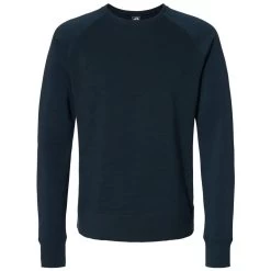 J. America Men's Navy Ripple Fleece Raglan Crewneck Sweatshirt
