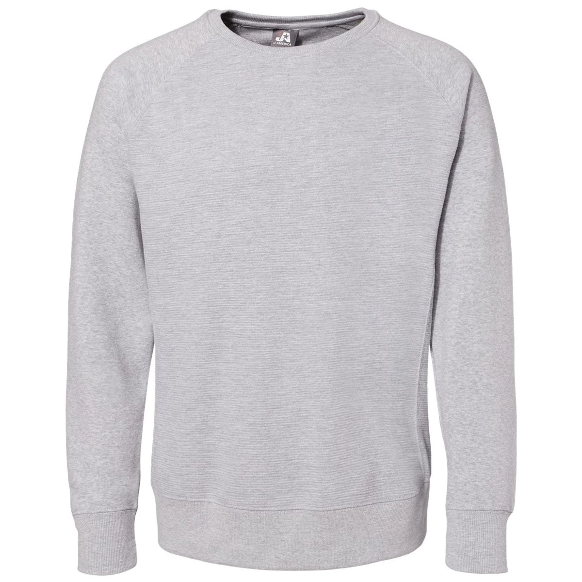 J. America Men's Oxford Ripple Fleece Raglan Crewneck Sweatshirt