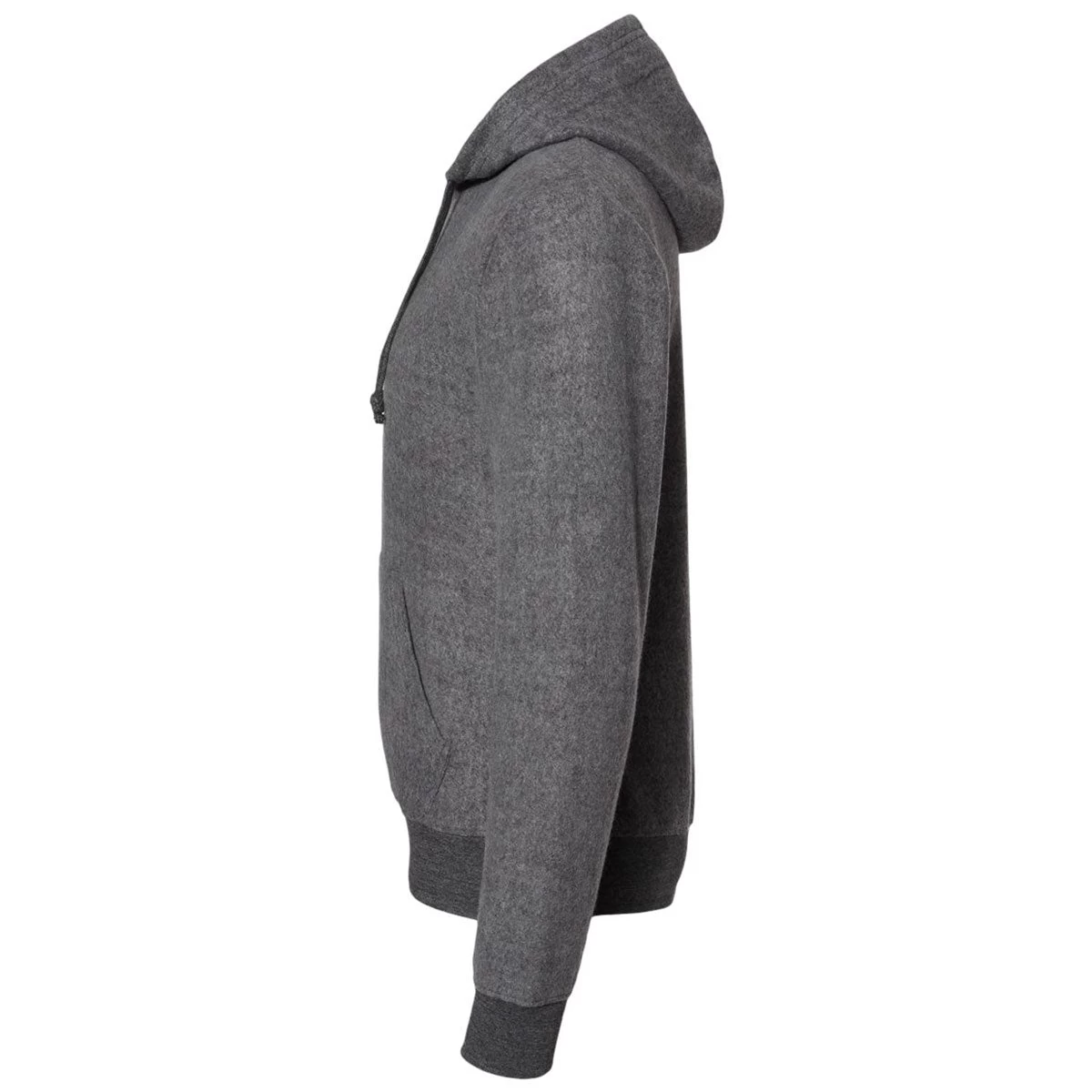 J. America Men's Charcoal Heather Flip Side Fleece Hooded Pullover - Image 3