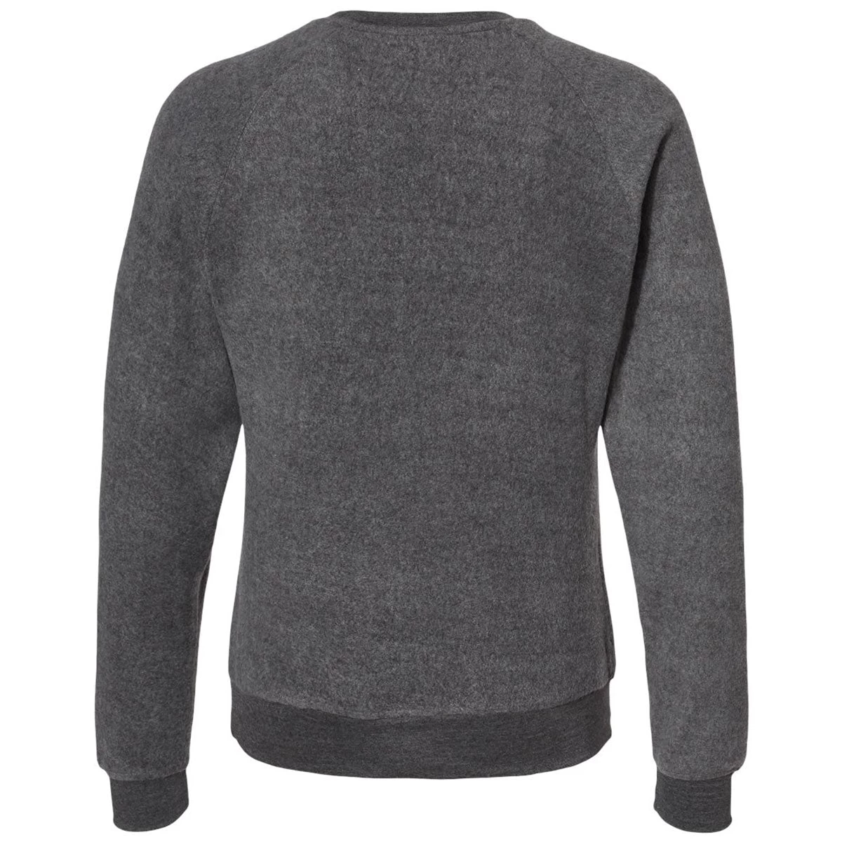 J. America Women's Charcoal Heather Flip Side Fleece Crewneck Pullover - Image 2