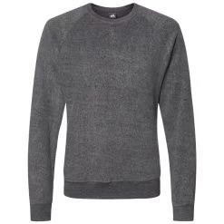 J. America Women's Charcoal Heather Flip Side Fleece Crewneck Pullover