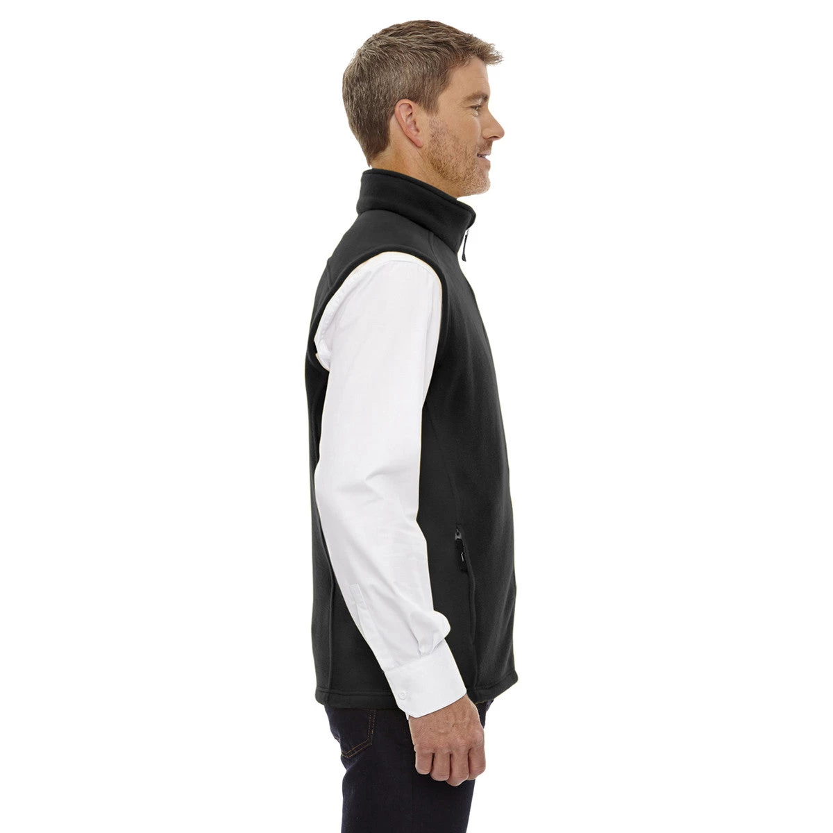Core 365 Men's Black Tall Journey Fleece Vest - Image 3