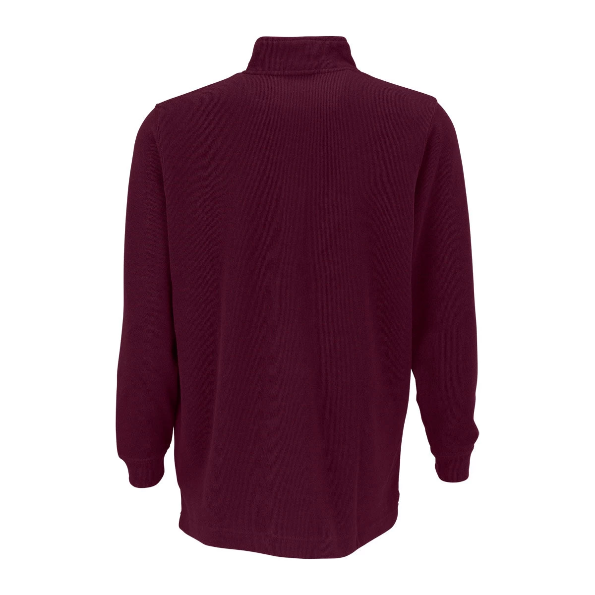 Vantage Men's Deep Maroon 1/4-Zip Flat-Back Rib Pullover - Image 2