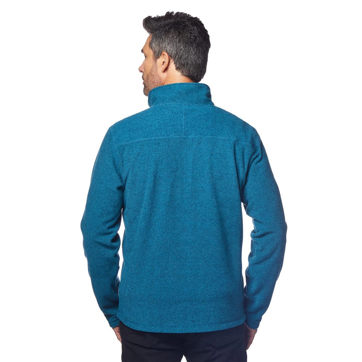 Landway Men's Caspian Blue Portola Textured Quarter Zip Fleece - Image 3