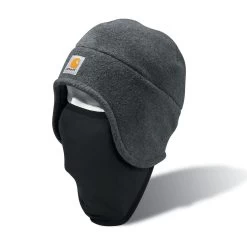 Carhartt Men's Charcoal Heather Fleece 2 In 1 Headwear