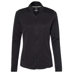Adidas Women's Black Textured Full-Zip Jacket