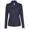 Adidas Women's Collegiate Navy Heather Heathered Quarter Zip