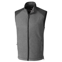 Cutter & Buck Men's Charcoal Heather Tall WeatherTec Cedar Park Vest