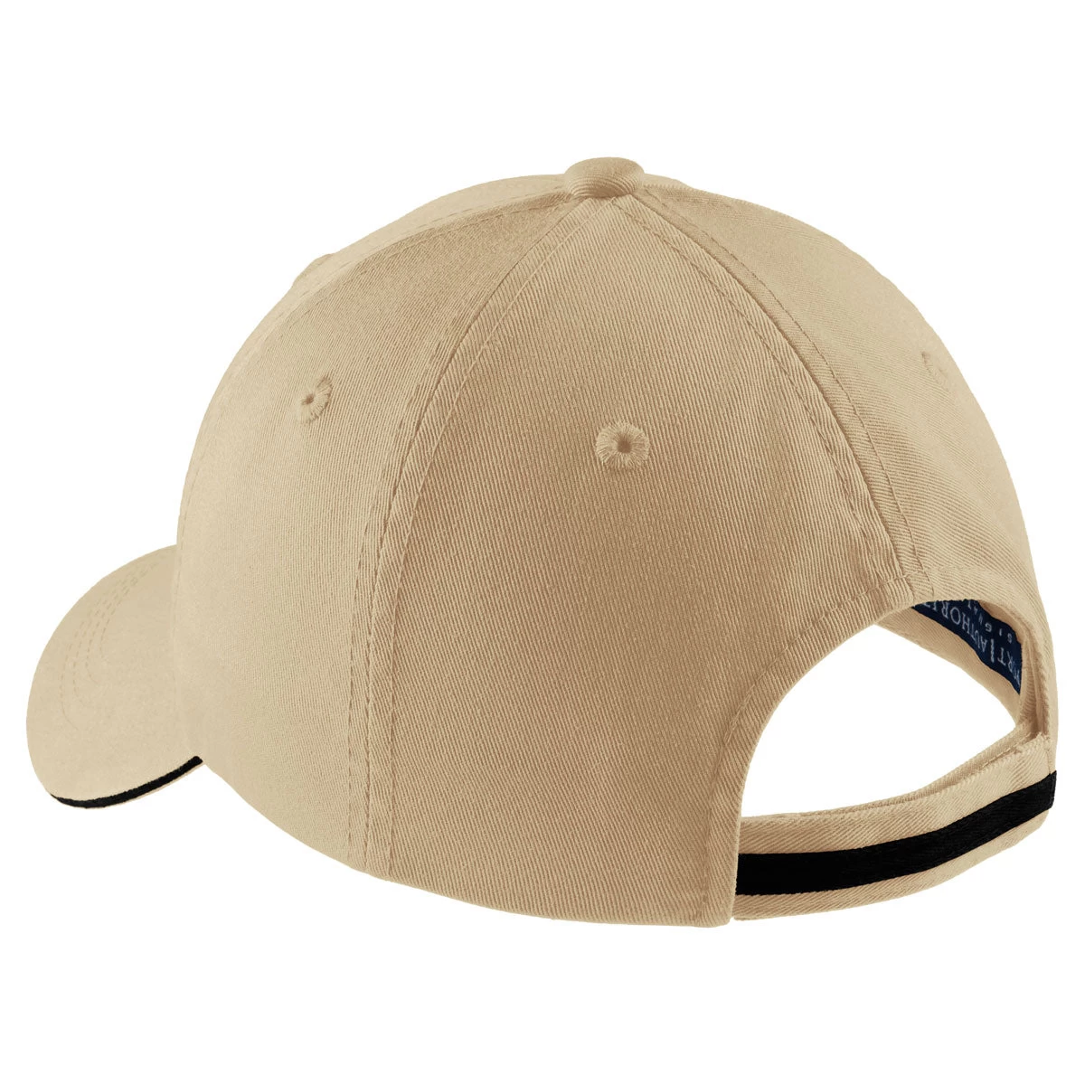 Port Authority Stone/Black Sandwich Bill Cap With Striped Closure - Image 3