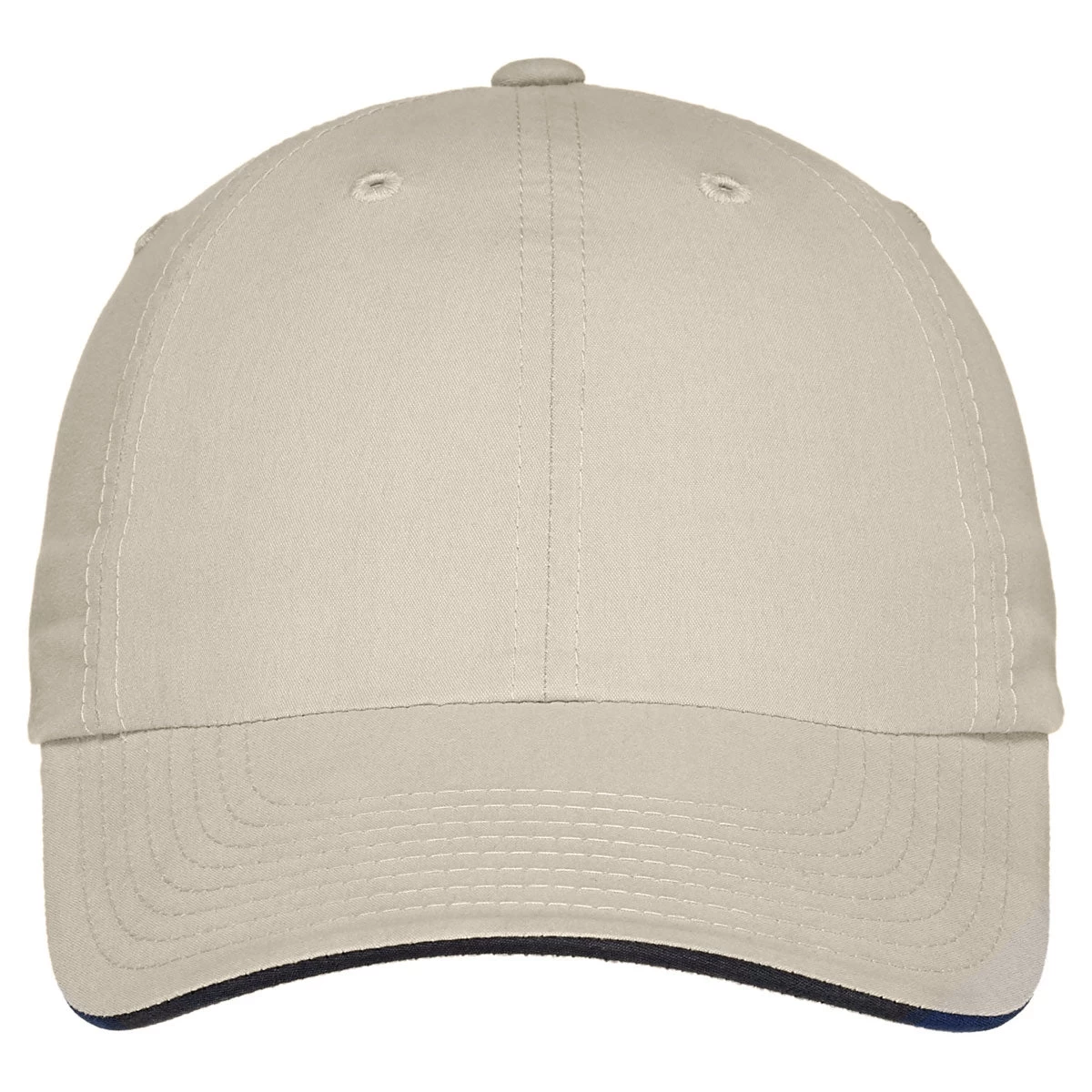 Port Authority Beige/Navy Sandwich Bill Cap - Image 2