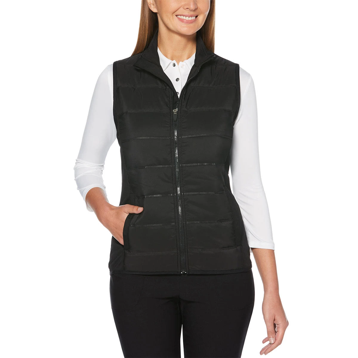 Callaway Women's Black Full Zip Side Blocked Vest