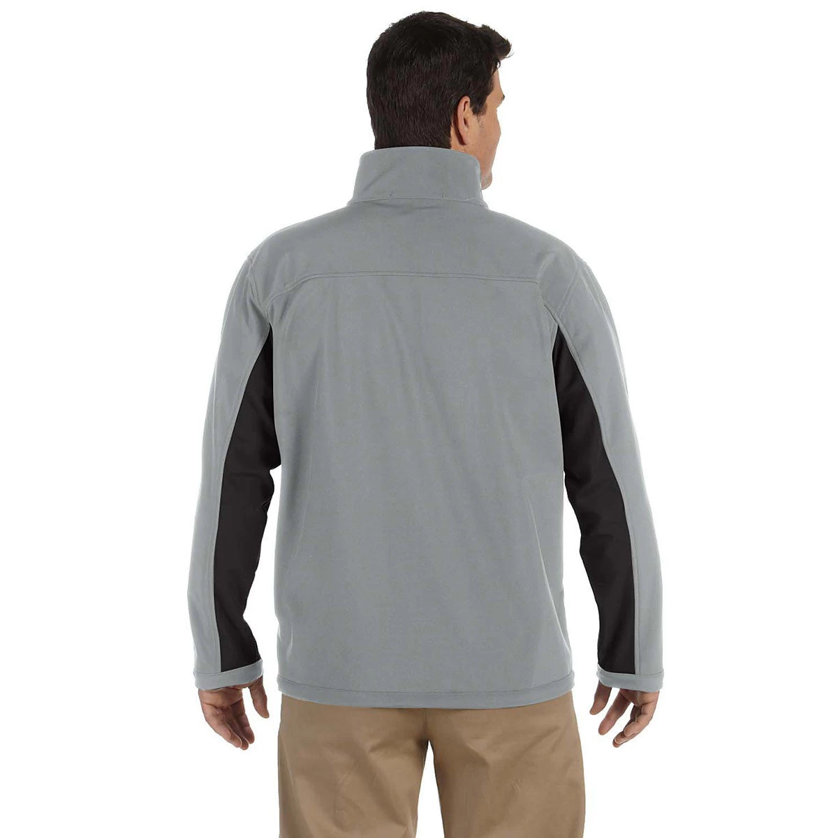 Devon & Jones Men's Charcoal/Dark Charcoal Soft Shell Colorblock Jacket - Image 3