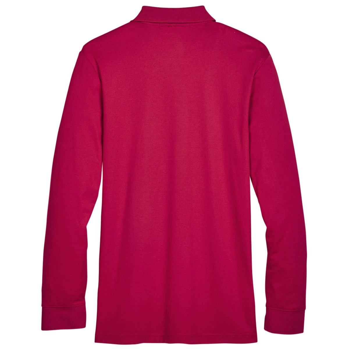 Devon & Jones Men's Red CrownLux Performance Plaited Long Sleeve Polo - Image 2