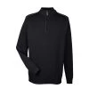 Devon & Jones Men's Black/Graphite Manchester Fully-Fashioned Quarter-zip Sweater