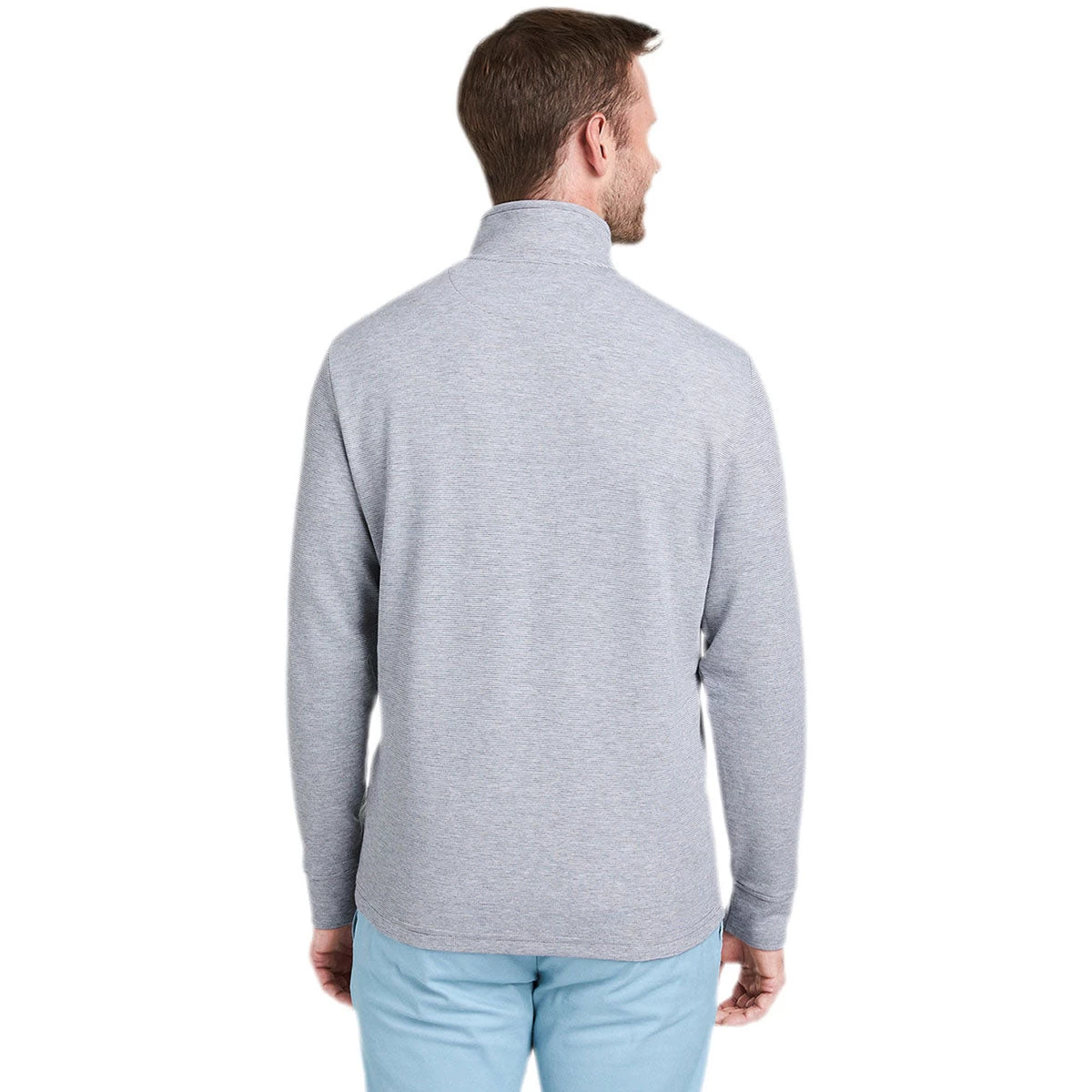Vineyard Vines Men's White Cap/Grey Heather Saltwater Quarter-Zip Pullover - Image 2