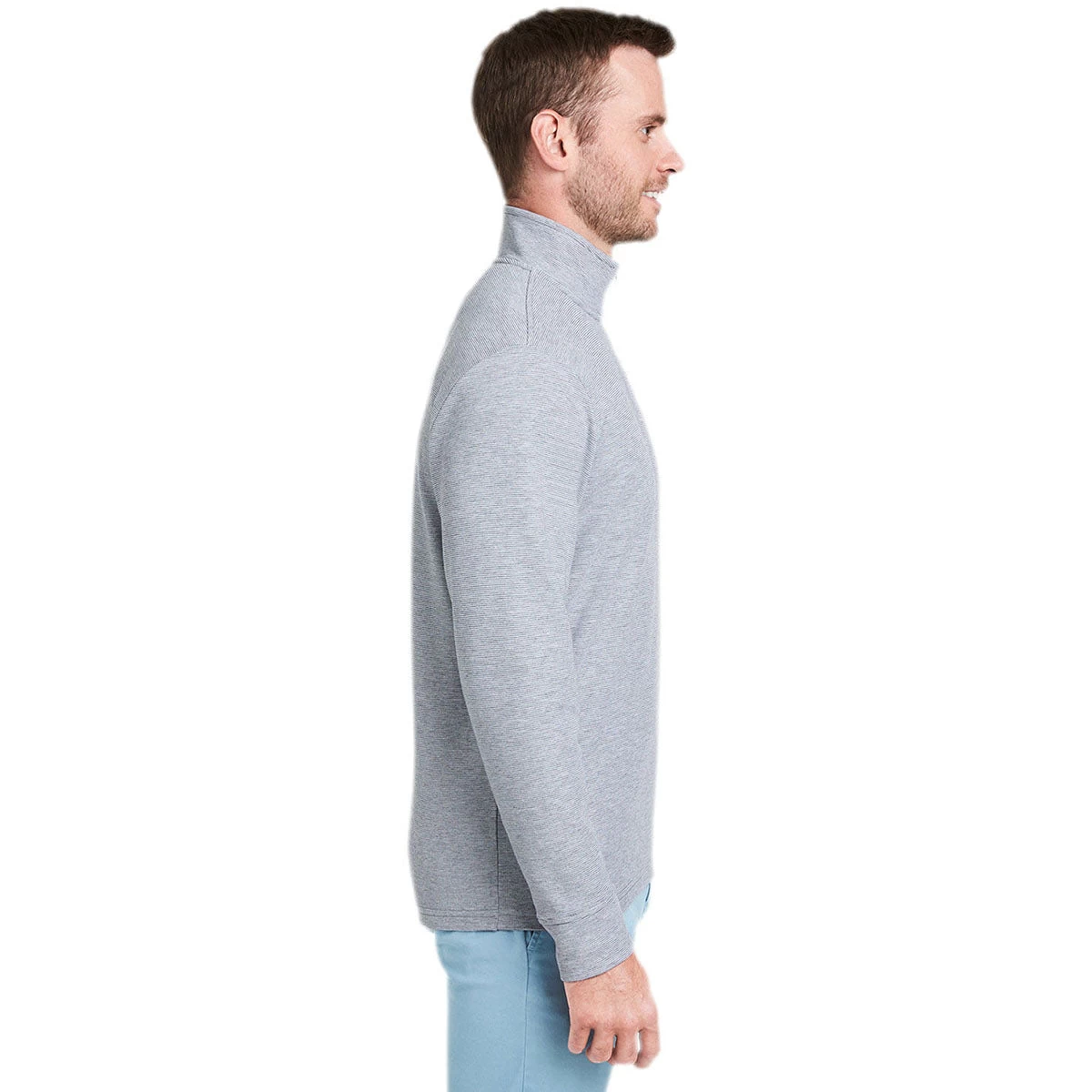 Vineyard Vines Men's White Cap/Grey Heather Saltwater Quarter-Zip Pullover - Image 3