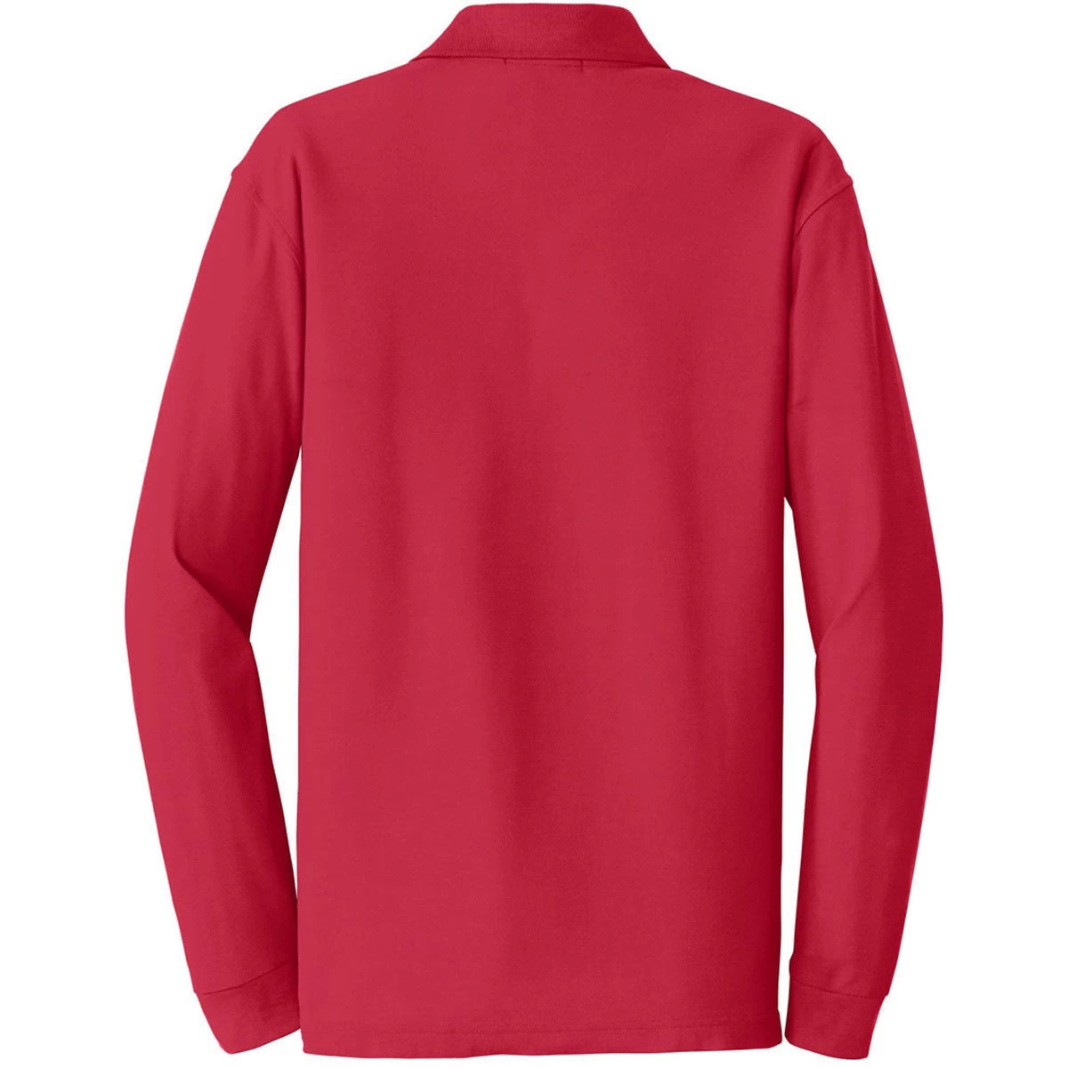 Port Authority Men's Rich Red Long Sleeve Core Classic Pique Polo - Image 2