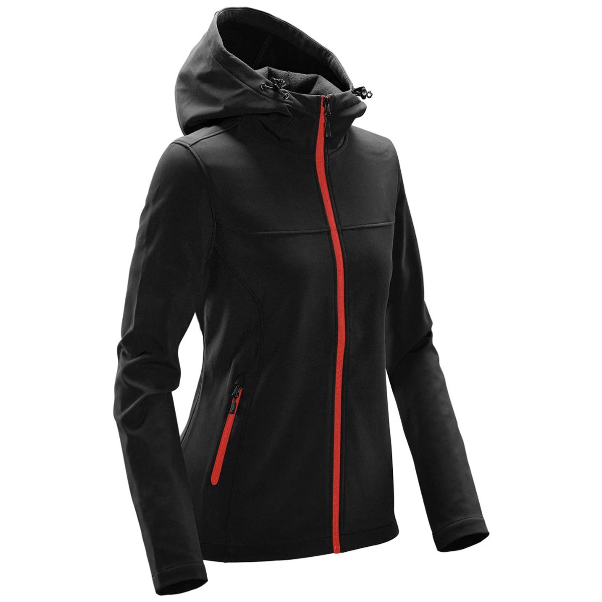 Stormtech Women's Black/Bright Red Orbiter Softshell Hoody - Image 2