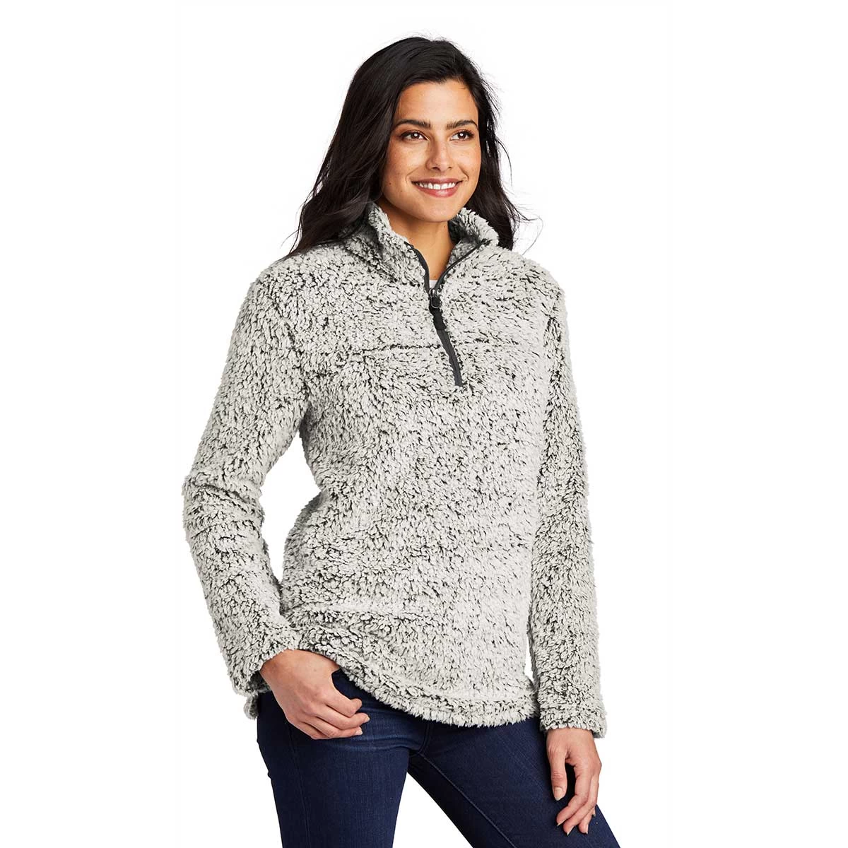 Port Authority Women's Grey Heather Cozy 1/4 Zip Fleece - Image 5