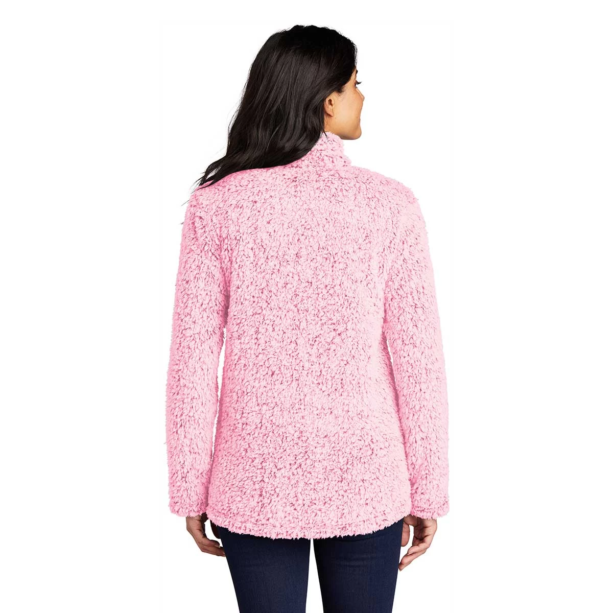Port Authority Women's Pop Raspberry Heather Cozy 1/4 Zip Fleece - Image 4