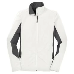 Port Authority Women's Marshmallow/Battleship Grey Core Colorblock Soft Shell Jacket