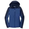 Port Authority Women's Night Sky Blue/Dress Blue Navy Hooded Core Soft Shell Jacket
