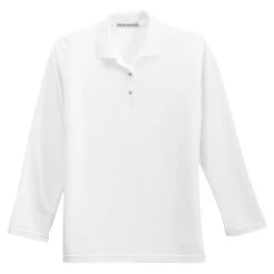 Port Authority Women's White Long Sleeve Silk Touch Polo
