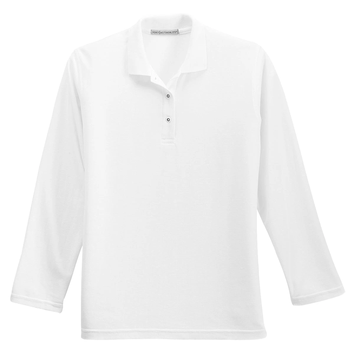 Port Authority Women's White Long Sleeve Silk Touch Polo