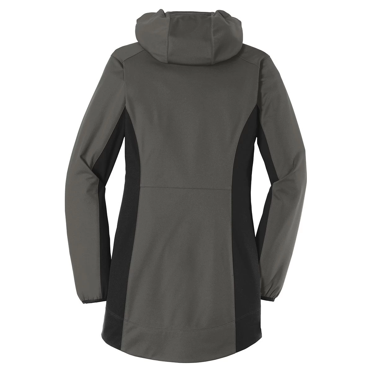 Port Authority Women's Grey Steel/Deep Black Active Hooded Soft Shell Jacket - Image 2