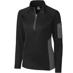 Cutter & Buck Women's Black Shaw Hybrid Half Zip