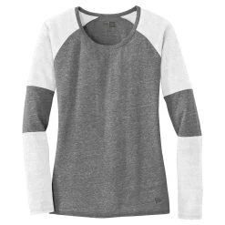 New Era Women's White/Shadow Grey Tri-Blend Performance Baseball Tee
