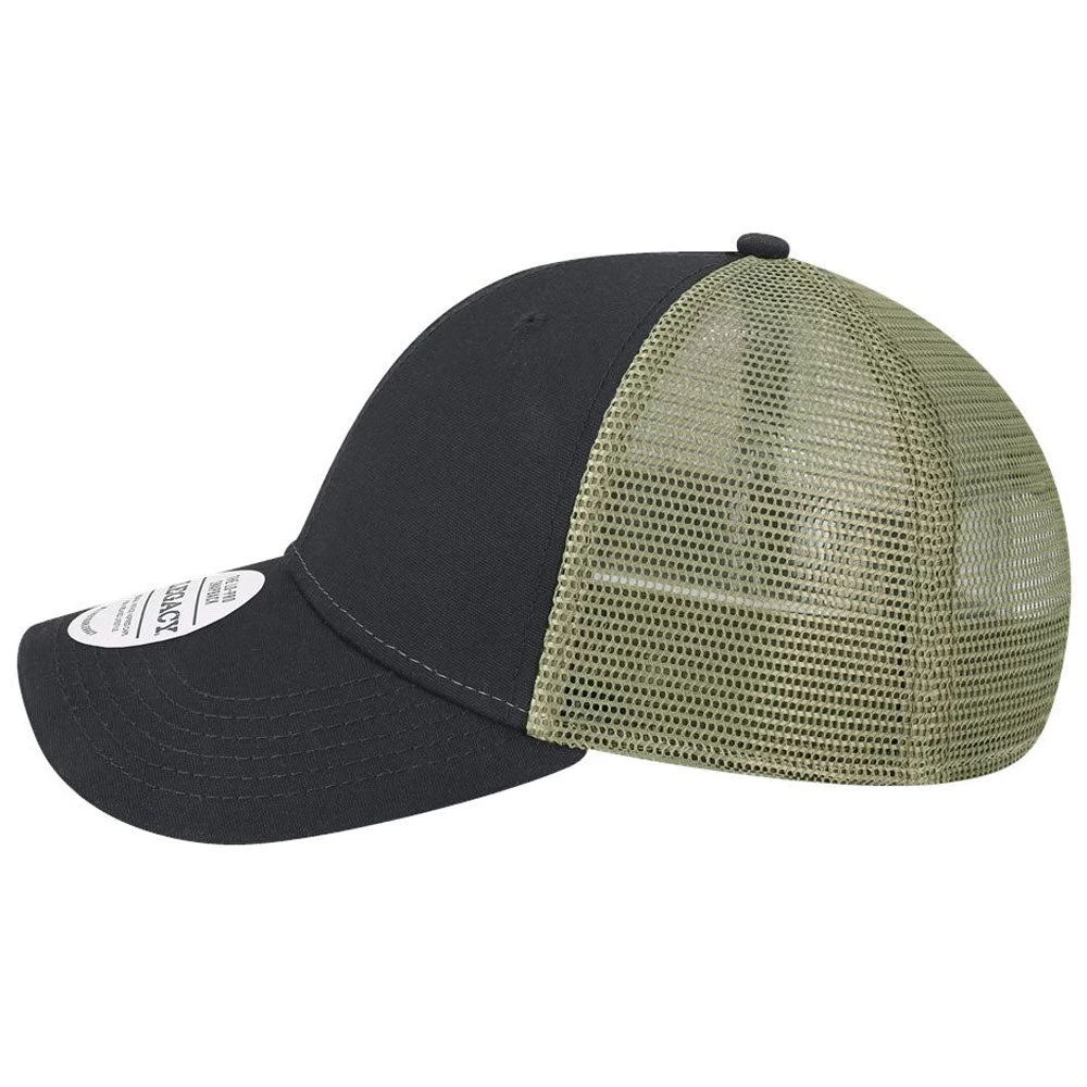 Legacy Black/Light Olive Lo-Pro Snapback Trucker Cap - Image 3