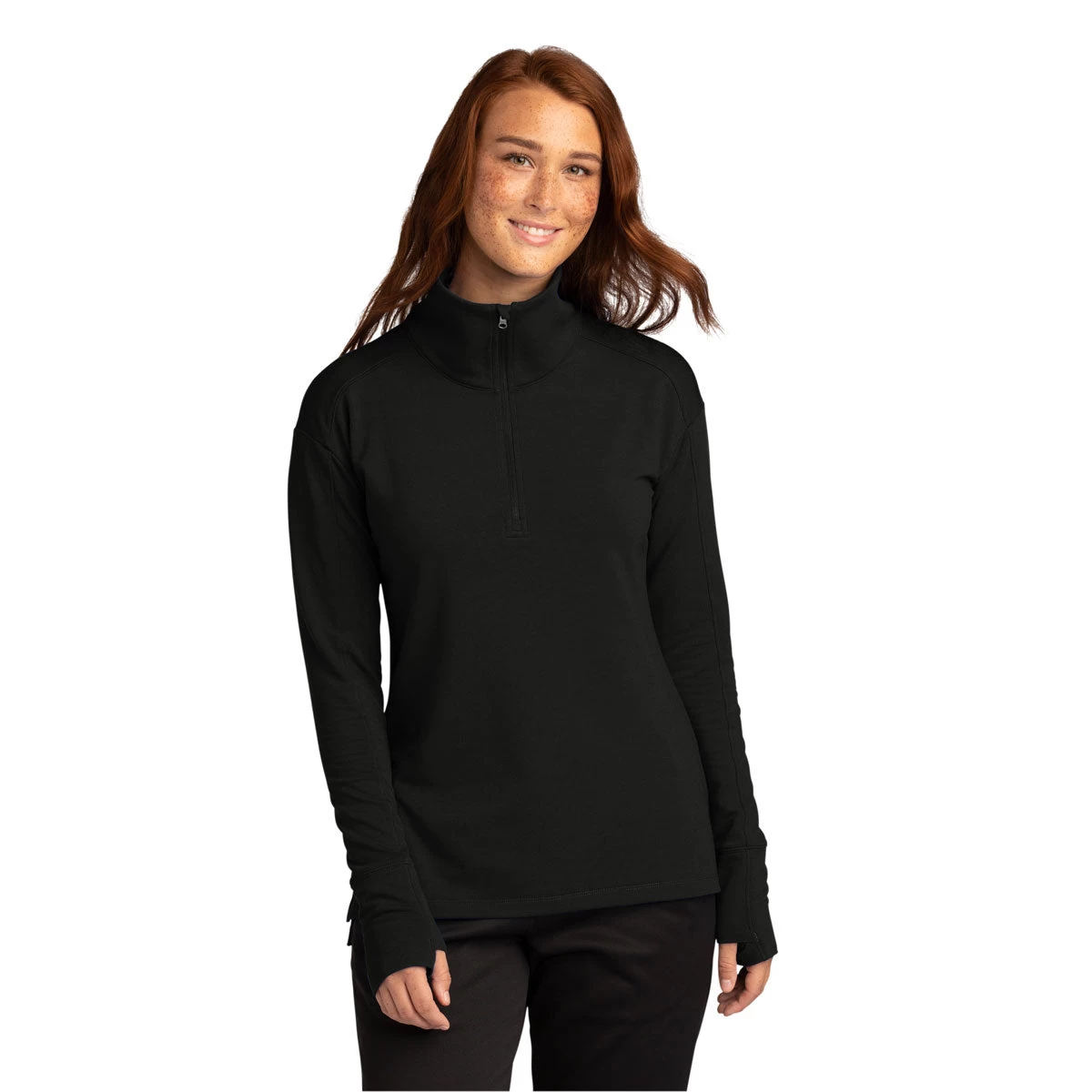 Sport-Tek Women's Black Sport-Wick Flex Fleece 1/4-Zip - Image 3