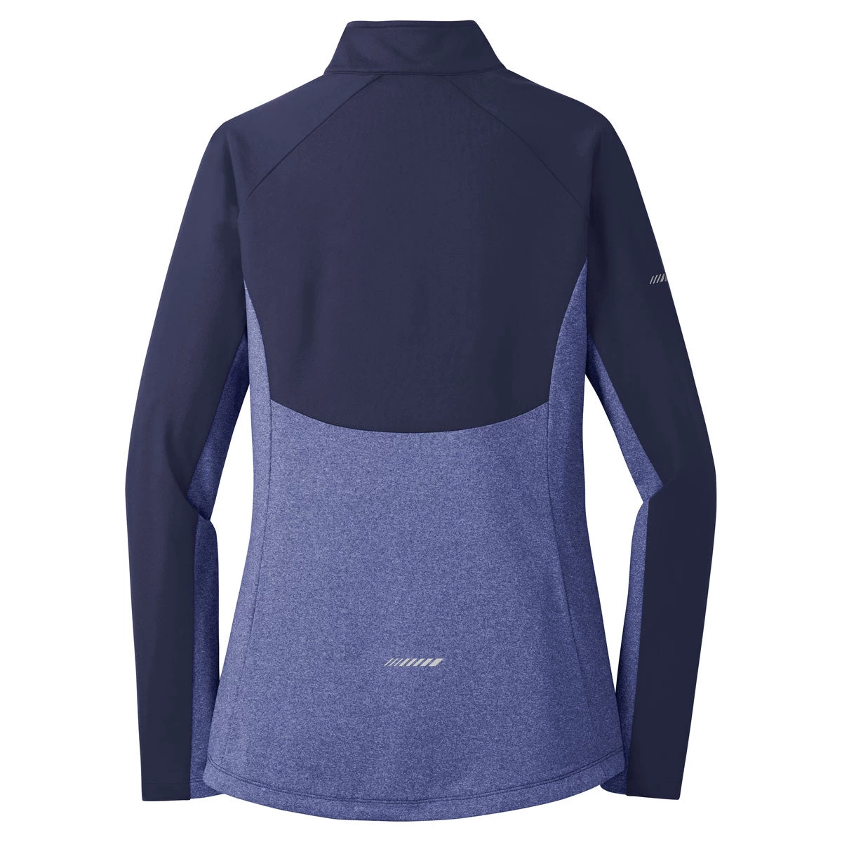 Sport-Tek Women's True Navy Heather Sport-Wick Stretch Contrast 1/2-Zip Pullover - Image 2
