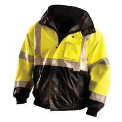 OccuNomix Men's Yellow Premium Four-Way Black Bottom Bomber Jacket