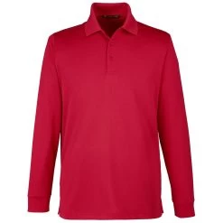 Harriton Men's Red Tall Advantage Snag Protection Plus Long Sleeve Polo