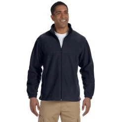 Harriton Men's Navy Tall 8 Oz. Full-Zip Fleece